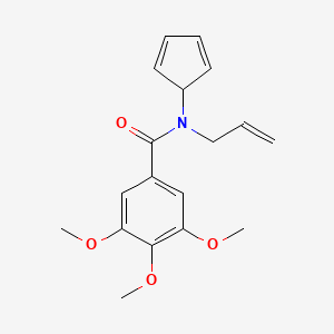 molecular formula C18H21NO4 B13785673 N-Allyl-N-(2,4-cyclopentadien-1-yl)-3,4,5-trimethoxybenzamide CAS No. 73664-68-3