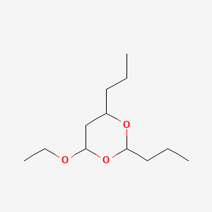 molecular formula C12H24O3 B13785776 4-Ethoxy-2,6-dipropyl-1,3-dioxane CAS No. 68298-35-1