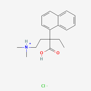 molecular formula C18H24ClNO2 B13785795 1-Naphthaleneacetic acid, alpha-(2-(dimethylamino)ethyl)-alpha-ethyl-, hydrochloride CAS No. 6389-45-3