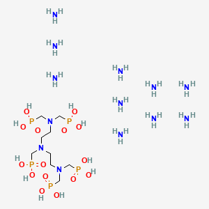 molecular formula C9H58N13O15P5 B13785800 Phosphonic acid, [[(phosphonomethyl)imino]bis[2,1-ethanediylnitrilobis(methylene)]]tetrakis-, decaammonium salt CAS No. 67785-99-3