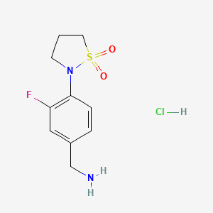 2-[4-(Aminomethyl)-2-fluorophenyl]-1lambda6,2-thiazolidine-1,1-dione hydrochloride