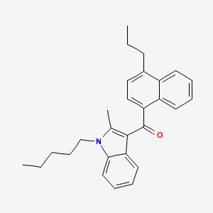 molecular formula C28H31NO B13785815 (2-methyl-1-pentyl-1H-indol-3-yl)(4-propylnaphthalen-1-yl)methanone 
