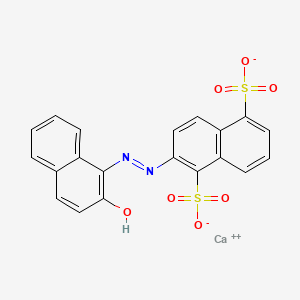 molecular formula C20H12CaN2O7S2 B13785832 calcium;2-[(2-hydroxynaphthalen-1-yl)diazenyl]naphthalene-1,5-disulfonate CAS No. 67990-37-8