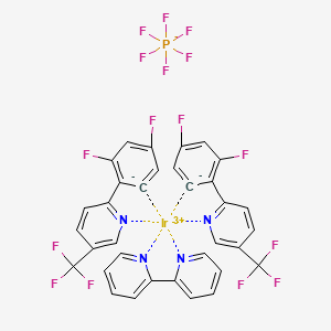 molecular formula C34H18F16IrN4P B13785853 2-(2,4-difluorobenzene-6-id-1-yl)-5-(trifluoromethyl)pyridine;iridium(3+);2-pyridin-2-ylpyridine;hexafluorophosphate 