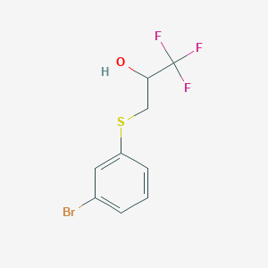 molecular formula C9H8BrF3OS B13785871 1-Bromo-3-(2-hydroxy-3,3,3-trifluoro-n-propylthio)-benzene 