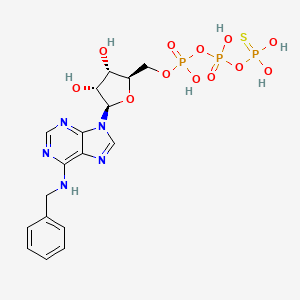 molecular formula C17H22N5O12P3S B13785875 [[(2R,3S,4R,5R)-5-[6-(benzylamino)purin-9-yl]-3,4-dihydroxyoxolan-2-yl]methoxy-hydroxyphosphoryl] dihydroxyphosphinothioyl hydrogen phosphate 