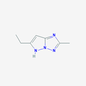 molecular formula C7H10N4 B137859 6-ethyl-2-methyl-1H-pyrazolo[1,5-b][1,2,4]triazole CAS No. 151521-69-6