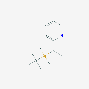 molecular formula C13H23NSi B13785935 2-{1-[Dimethyl(2-methyl-2-propanyl)silyl]ethyl}pyridine 