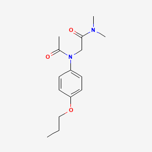 molecular formula C15H22N2O3 B13785958 Acetanilide, N-(dimethylcarbamoylmethyl)-4'-propoxy- CAS No. 92700-22-6