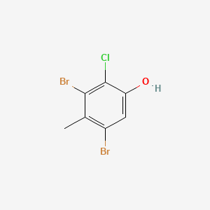 molecular formula C7H5Br2ClO B13785970 Phenol, 3,5-dibromo-2-chloro-4-methyl- CAS No. 86006-44-2