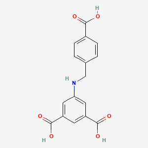 molecular formula C16H13NO6 B13785998 5-(4-Carboxybenzylamino)isophthalic acid 