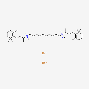 molecular formula C40H78Br2N2 B13786027 Ammonium, decamethylenebis(1-methyl-3-(2,6,6-trimethyl-1-cyclohexen-1-yl)propyl)bis(dimethyl-, dibromide, sesquihydrate CAS No. 66902-84-9
