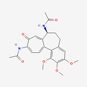 molecular formula C23H26N2O6 B13786035 Acetamide, N,N'-(5,6,7,9-tetrahydro-1,2,3-trimethoxy-9-oxobenzo(a)heptalene-7,10-diyl)bis-, (S)- CAS No. 84426-28-8