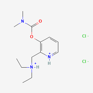 molecular formula C13H23Cl2N3O2 B13786054 Carbamic acid, dimethyl-, (2-((diethylamino)methyl)-3-pyridyl) ester, dihydrochloride CAS No. 67049-82-5