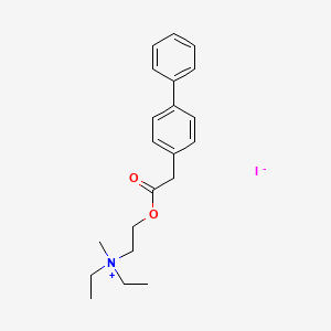 molecular formula C21H28INO2 B13786070 Diethyl(2-hydroxyethyl)methylammonium iodide 4-biphenylylacetate CAS No. 64048-45-9