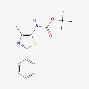 molecular formula C15H18N2O2S B1378610 tert-butyl N-(4-methyl-2-phenyl-1,3-thiazol-5-yl)carbamate CAS No. 1461715-56-9