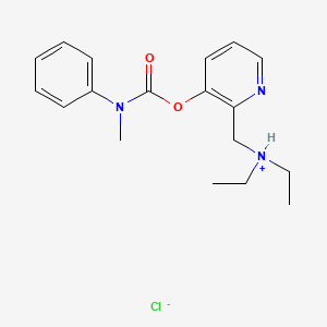 molecular formula C18H24ClN3O2 B13786100 N-Methyl-N-phenylcarbamic acid (2-(diethylamino)methyl-3-pyridyl)ester hydrochloride CAS No. 69766-56-9