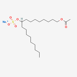 molecular formula C20H39NaO6S B13786108 Sodium 9-acetoxy-1-nonylnonyl sulphate CAS No. 65150-91-6