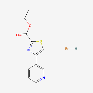 molecular formula C11H11BrN2O2S B1378618 Ethyl 4-(pyridin-3-yl)-1,3-thiazole-2-carboxylate hydrobromide CAS No. 1421602-11-0