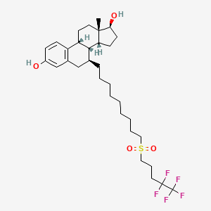 molecular formula C32H47F5O4S B13786183 7alpha-[9-[(4,4,5,5,5-Pentafluoropentyl)sulfonyl]nonyl]estra-1,3,5(10)-triene-3,17beta-diol (Fulvestrant Sulfone) 