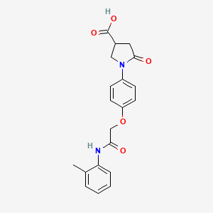 molecular formula C20H20N2O5 B13786210 1-[4-[2-(2-methylanilino)-2-oxoethoxy]phenyl]-5-oxopyrrolidine-3-carboxylic acid 