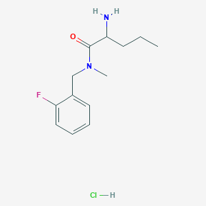 molecular formula C13H20ClFN2O B1378654 2-amino-N-[(2-fluorophenyl)methyl]-N-methylpentanamide hydrochloride CAS No. 1423024-72-9