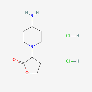 molecular formula C9H18Cl2N2O2 B1378655 3-(4-Aminopiperidin-1-yl)oxolan-2-one dihydrochloride CAS No. 1423024-76-3