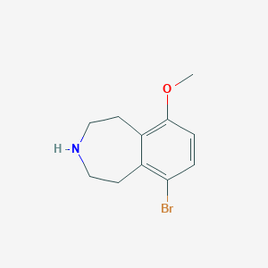 molecular formula C11H14BrNO B1378658 6-bromo-9-methoxy-2,3,4,5-tetrahydro-1H-3-benzazepine CAS No. 1211529-92-8