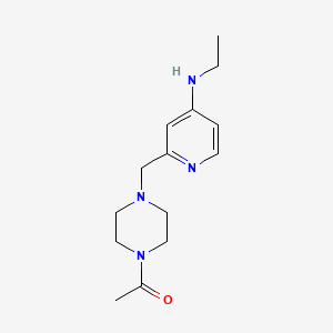 molecular formula C14H22N4O B1378671 1-(4-{[4-(Ethylamino)pyridin-2-yl]methyl}piperazin-1-yl)ethan-1-one CAS No. 1423032-02-3