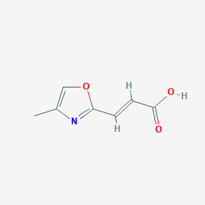 molecular formula C7H7NO3 B1378681 3-(4-甲基-1,3-噁唑-2-基)丙-2-烯酸 CAS No. 1461726-93-1