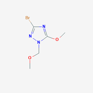molecular formula C5H8BrN3O2 B1378683 3-bromo-5-methoxy-1-(methoxymethyl)-1H-1,2,4-triazole CAS No. 1573547-56-4