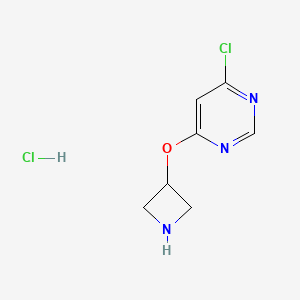 molecular formula C7H9Cl2N3O B1378684 4-(Azetidin-3-yloxy)-6-chloropyrimidine hydrochloride CAS No. 1449117-56-9