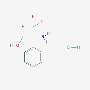 molecular formula C9H11ClF3NO B1378689 2-Amino-3,3,3-trifluoro-2-phenylpropan-1-ol hydrochloride CAS No. 1803600-09-0