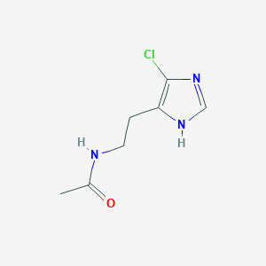 molecular formula C7H10ClN3O B13786915 Histamine, N-acetyl-5-chloro- 