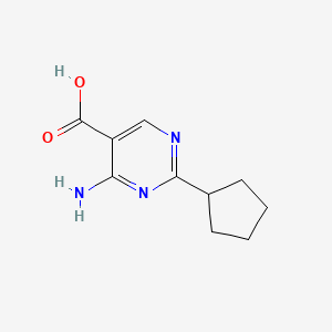 molecular formula C10H13N3O2 B1378693 4-Amino-2-cyclopentylpyrimidine-5-carboxylic acid CAS No. 1530799-71-3