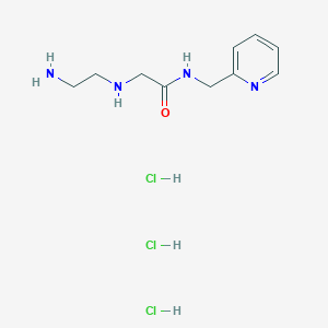 molecular formula C10H19Cl3N4O B1378696 2-[(2-aminoethyl)amino]-N-[(pyridin-2-yl)methyl]acetamide trihydrochloride CAS No. 1461708-63-3