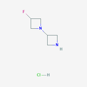molecular formula C6H12ClFN2 B1378702 3-Fluoro-1,3'-biazetidine hydrochloride CAS No. 1426290-05-2
