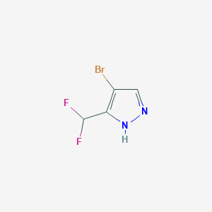 molecular formula C4H3BrF2N2 B1378703 4-Bromo-5-(difluoromethyl)-1H-pyrazole CAS No. 1451392-65-6
