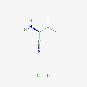 molecular formula C5H11ClN2 B1378704 (2S)-2-amino-3-methylbutanenitrile hydrochloride CAS No. 1798904-30-9