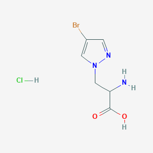 molecular formula C6H9BrClN3O2 B1378708 2-amino-3-(4-bromo-1H-pyrazol-1-yl)propanoic acid hydrochloride CAS No. 1461704-61-9
