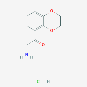 molecular formula C10H12ClNO3 B1378709 2-Amino-1-(2,3-dihydro-1,4-benzodioxin-5-yl)ethan-1-one hydrochloride CAS No. 1797376-36-3
