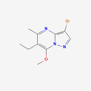 molecular formula C10H12BrN3O B1378710 3-Bromo-6-ethyl-7-methoxy-5-methylpyrazolo[1,5-a]pyrimidine CAS No. 1429309-29-4