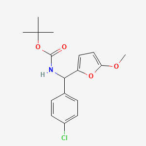 molecular formula C17H20ClNO4 B13787101 tert-butyl N-[(4-chlorophenyl)-(5-methoxyfuran-2-yl)methyl]carbamate 