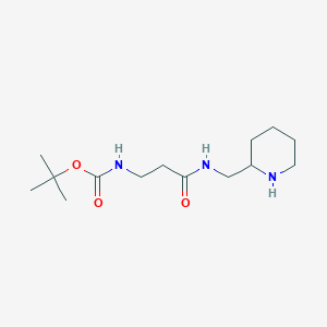 B1378727 tert-butyl N-{2-[(piperidin-2-ylmethyl)carbamoyl]ethyl}carbamate CAS No. 1797118-30-9