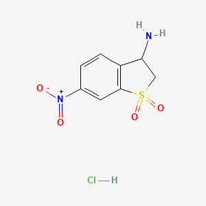 molecular formula C8H9ClN2O4S B1378728 3-Amino-6-nitro-2,3-dihydro-1lambda6-benzothiophene-1,1-dione hydrochloride CAS No. 1797564-61-4