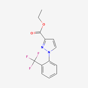 molecular formula C13H11F3N2O2 B1378733 ethyl 1-[2-(trifluoromethyl)phenyl]-1H-pyrazole-3-carboxylate CAS No. 1461708-18-8