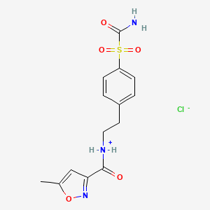 molecular formula C14H16ClN3O5S B13787331 [4-(Carbamoylsulfonyl)phenethyl][(5-methylisoxazol-3-yl)carbonyl]ammonium chloride 