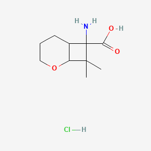 molecular formula C10H18ClNO3 B1378737 7-Amino-8,8-dimethyl-2-oxabicyclo[4.2.0]octane-7-carboxylic acid hydrochloride CAS No. 1797798-82-3