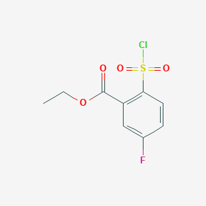 molecular formula C9H8ClFO4S B1378743 2-(氯磺酰基)-5-氟苯甲酸乙酯 CAS No. 1461706-64-8
