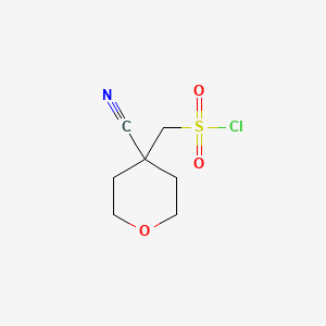 molecular formula C7H10ClNO3S B1378756 (4-Cyanooxan-4-yl)methanesulfonyl chloride CAS No. 1461714-83-9